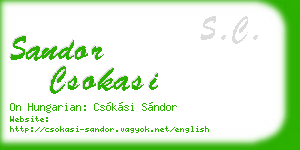 sandor csokasi business card