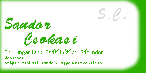 sandor csokasi business card